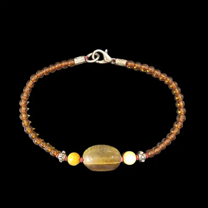 دستبند زنانه مدل سنگ چشم ببر کد VENUS-SCHBB01