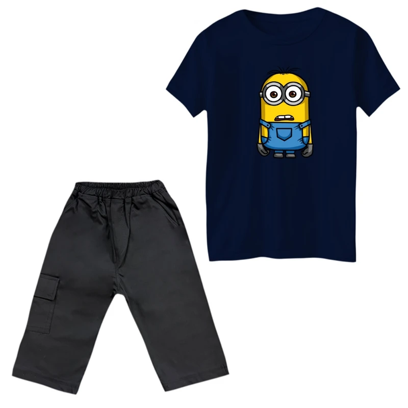 ست تی‌شرت و شلوارک پسرانه مدل مینیون کد 13