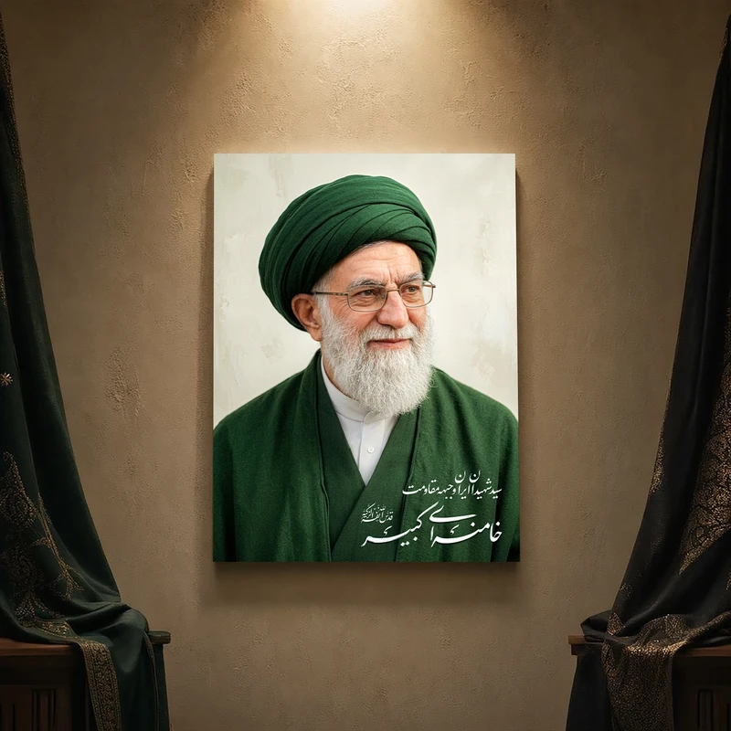 تابلو شاسی مدل مذهبی طرح رهبر شهید امام خامنه‌ای کد 290SM