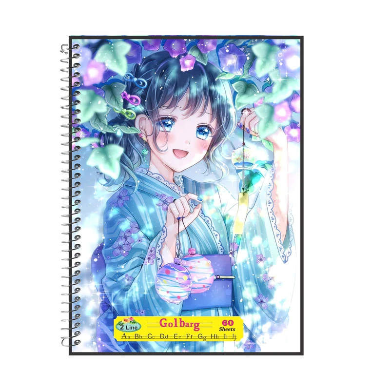 دفتر زبان 60 برگ گلبرک طرح انیمه خترانه کد 682