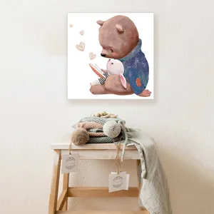 تابلو شاسی کودک مدل نقاشی خرس و خرگوش طرح 29