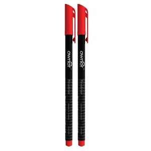 Owner Black Body 0.4 Red Rollerball Pen - Pack of 2