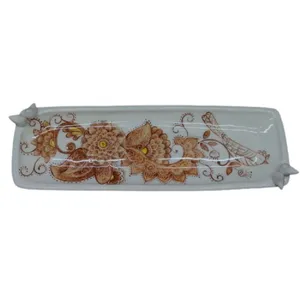 شیرینی خوری سرامیکی طرح گل و مرغ مدل رولت کد 3661518