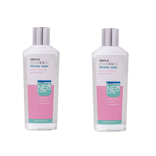 محلول پاک کننده آرایش صورت نئودرم مدل Gentle Purifer حجم 200 میلی لیتر مجموعه دو عددی