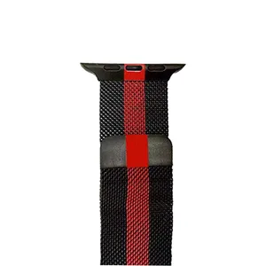 بند فلزی میلانس مدل Red And Black مناسب برای اپل واچ  42میلی متری
