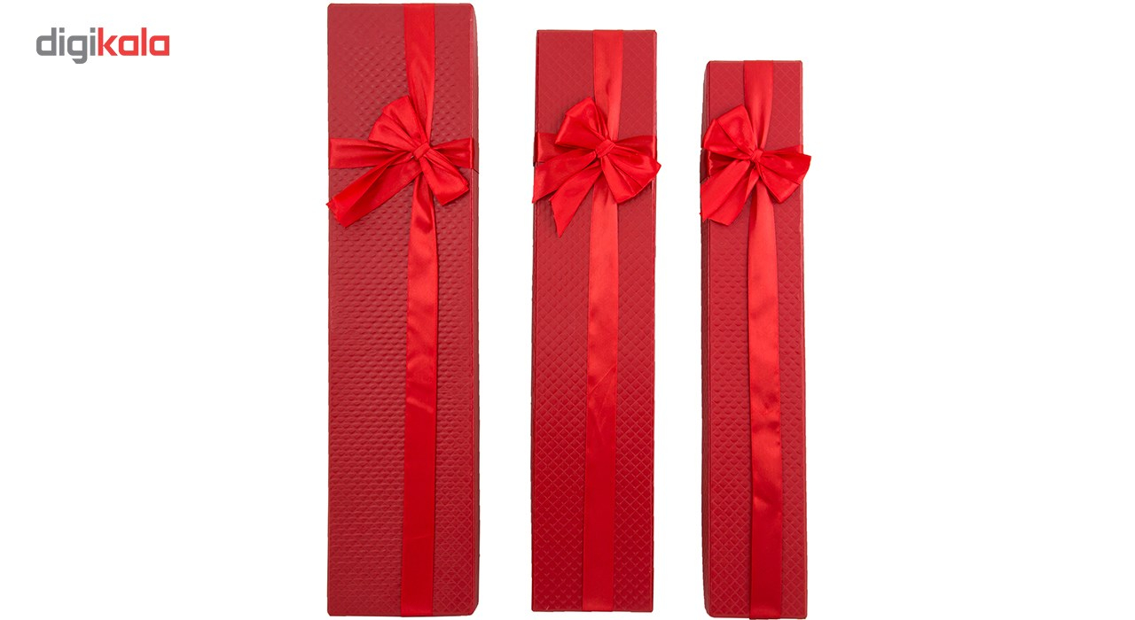 جعبه هدیه بهارگالری مدل Red Gift Box بسته 3 عددی