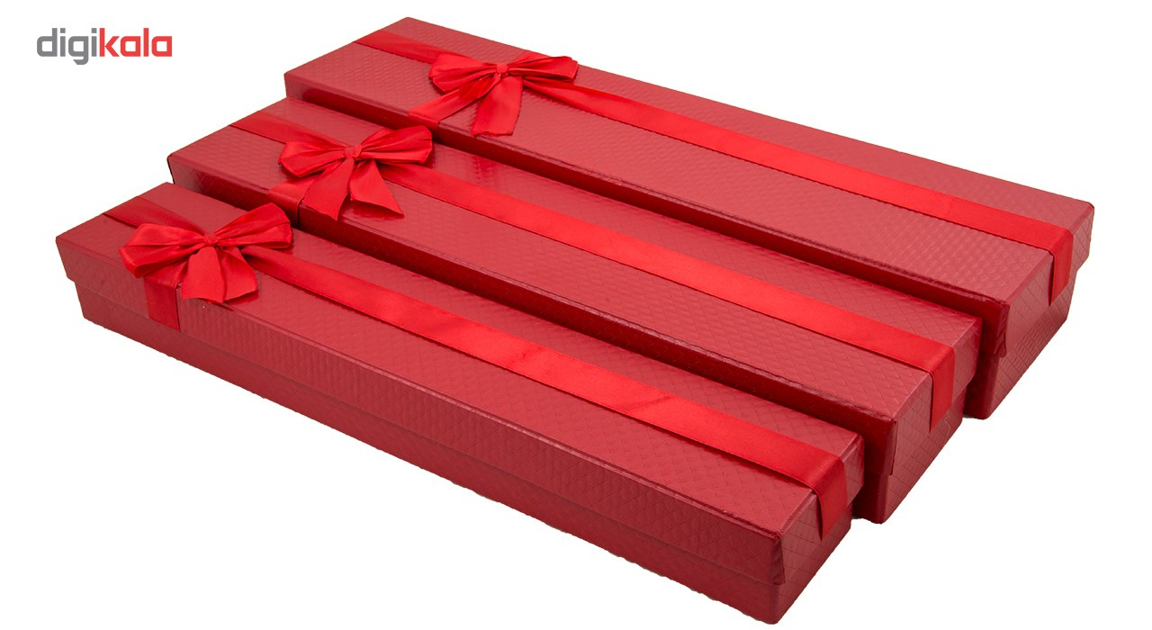 جعبه هدیه بهارگالری مدل Red Gift Box بسته 3 عددی