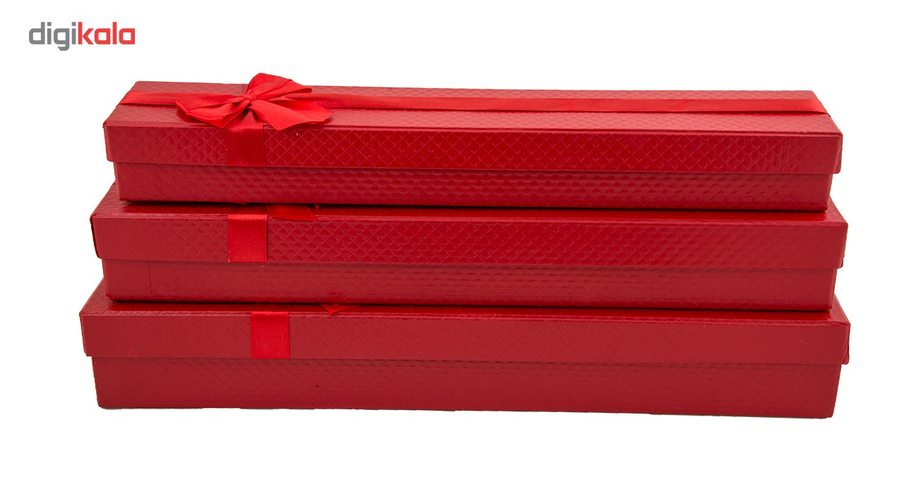 جعبه هدیه بهارگالری مدل Red Gift Box بسته 3 عددی