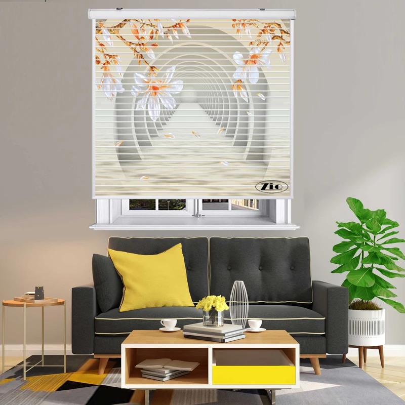 پرده زبرا زیو مدل سیلوئت 3D1470 سایز 150x150 سانتی متر