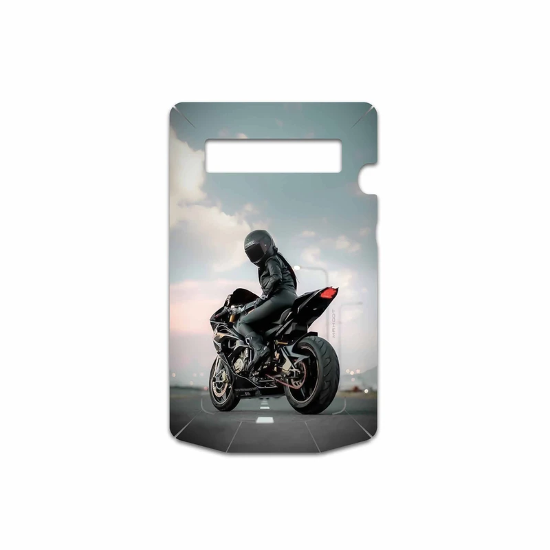 برچسب پوششی ماهوت مدل Motorcycling مناسب برای گوشی موبایل بلک بری P9981