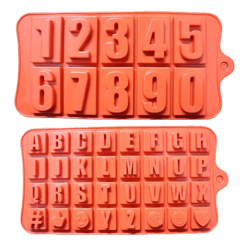 قالب شکلات مدل اعداد و حروف انگلیسی بسته دو عددی