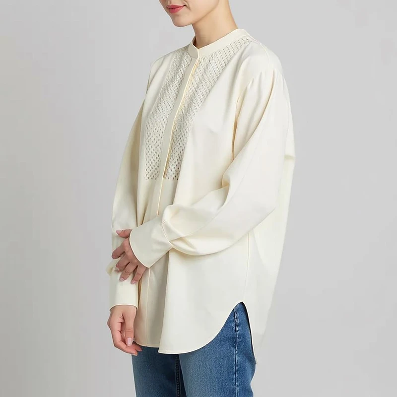 شومیز آستین بلند یقه برگردان زنانه مدل 102