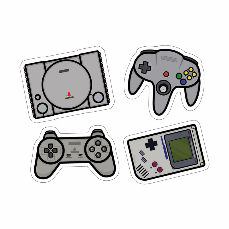 استیکر لپ تاپ طرح Old School Gaming کد GAME01 مجموعه 4 عددی