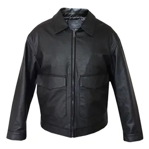 کت چرم مردانه مدل باکسی