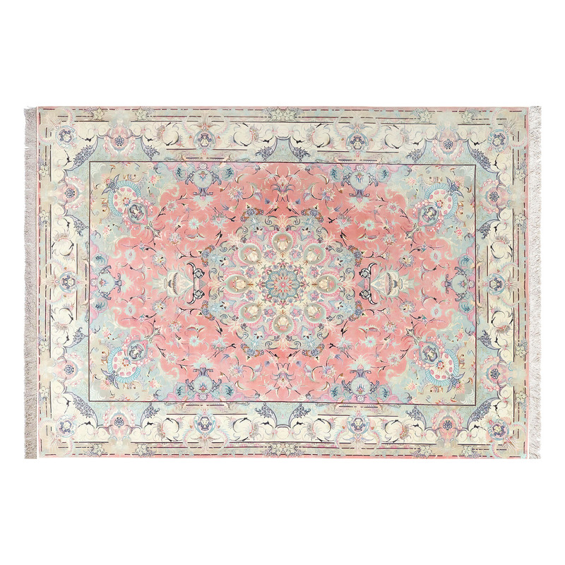 فرش ماشینی زانیس مدل سنتی طرح علیا تبریز زمینه صورتی فرش ماشینی زانیس مدل سنتی طرح علیا تبریز زمینه صورتی