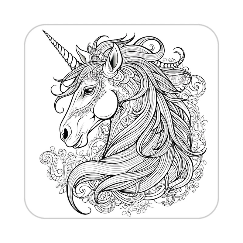 زیر لیوانی کاکتی طرح اسب تک شاخ و یونیکورن مدل mp30391