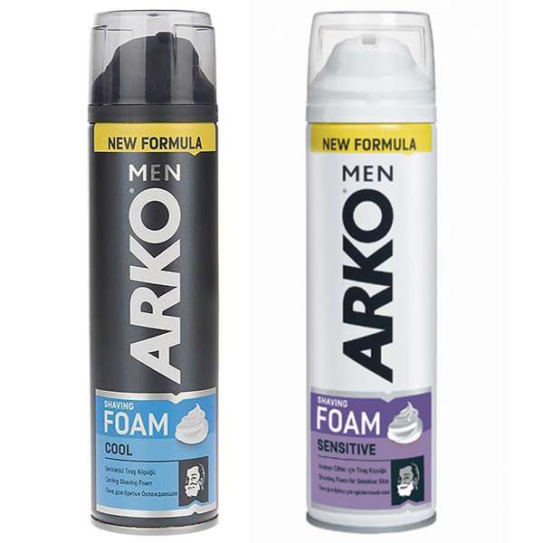 فوم اصلاح آرکو من مدل senstive Cool حجم 200  میلی لیتر مجموعه دو عددی