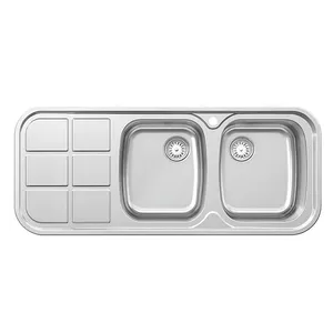 سینک ظرفشویی استیل توکار دو لگنه پلی استیل مدل پارما کد 123