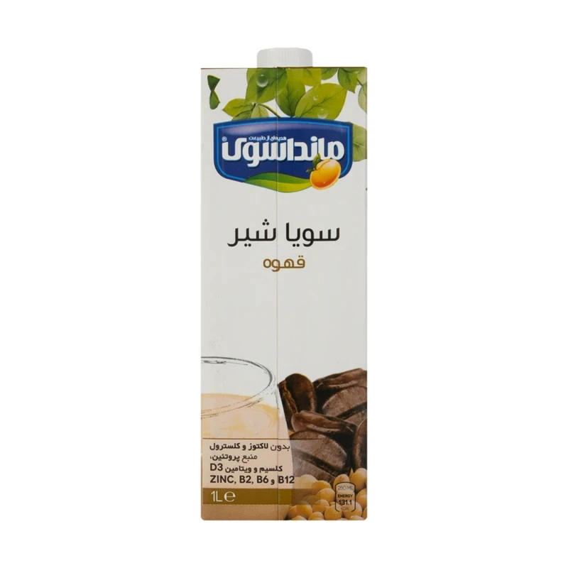 شیر سویا غیرلبنی باطعم قهوه مانداسوی - 1000 میلی لیتر
