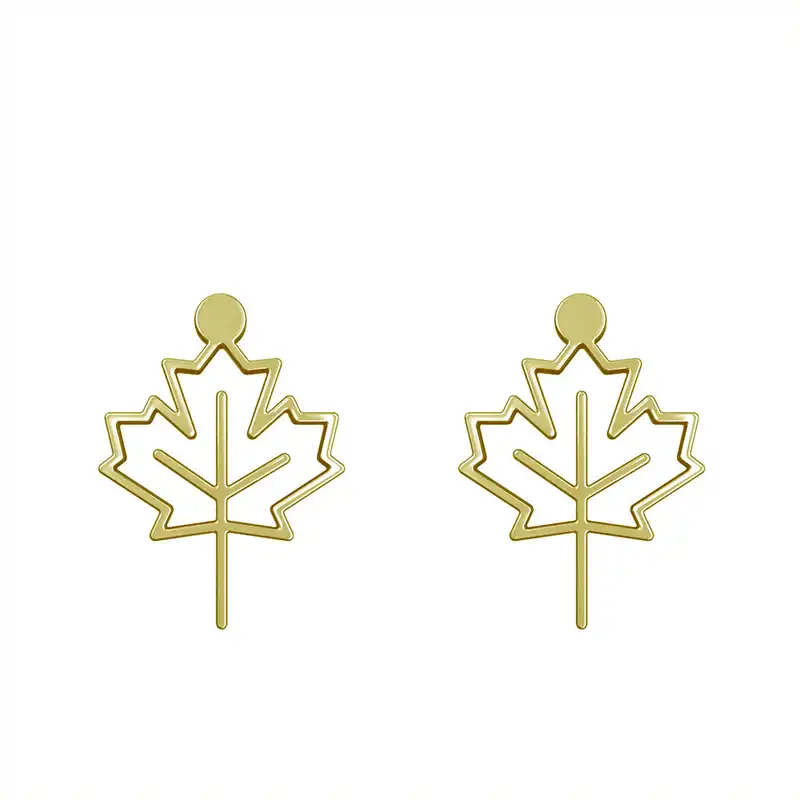 گوشواره طلا 18 عیار زنانه مدوپد مدل برگ کد GA1-16015