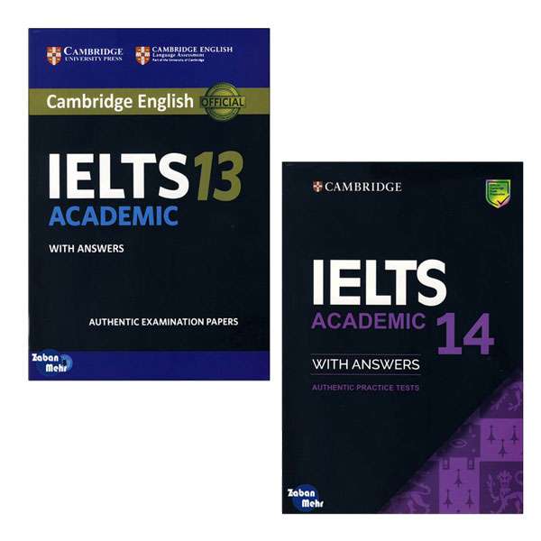 کتاب Cambridge IELTS 13_14 Academic اثر جمعی از نویسندگان انتشارات زبان مهر 2 جلدی کتاب Cambridge IELTS 13_14 Academic اثر جمعی از نویسندگان انتشارات زبان مهر 2 جلدی