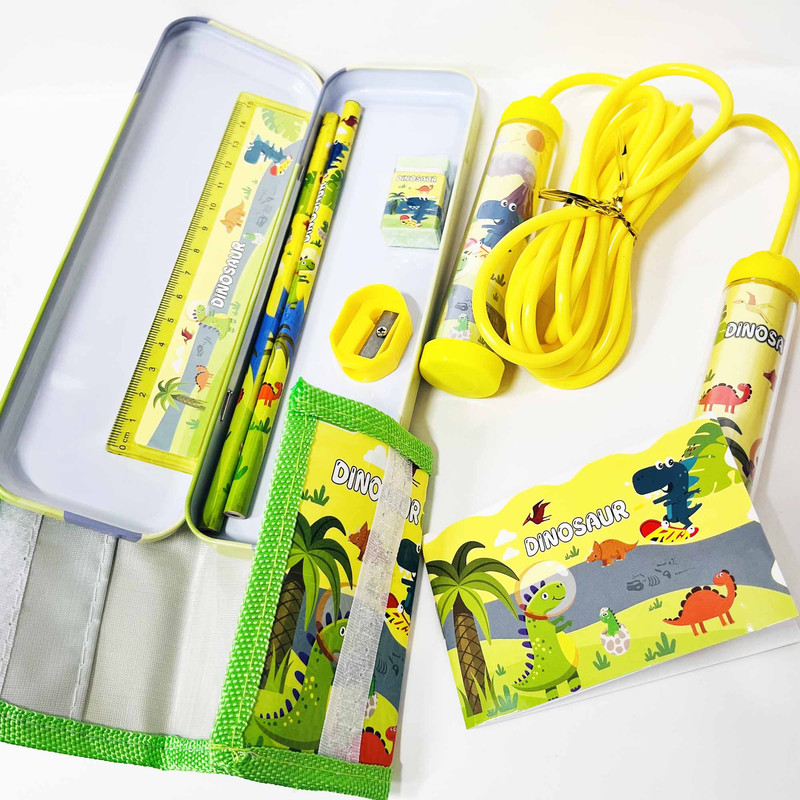 بسته لوازم تحریر مدل دایناسور کیوت بسته 9 عددی