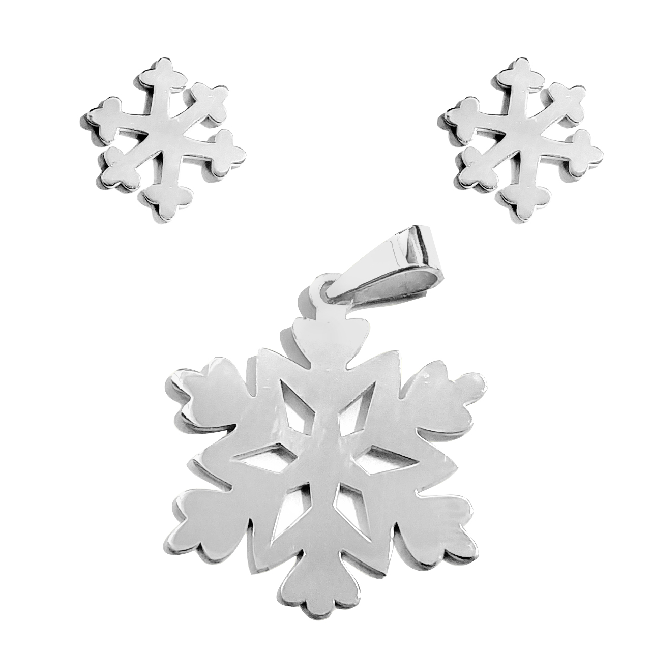 نیم ست نقره زنانه طرح برف