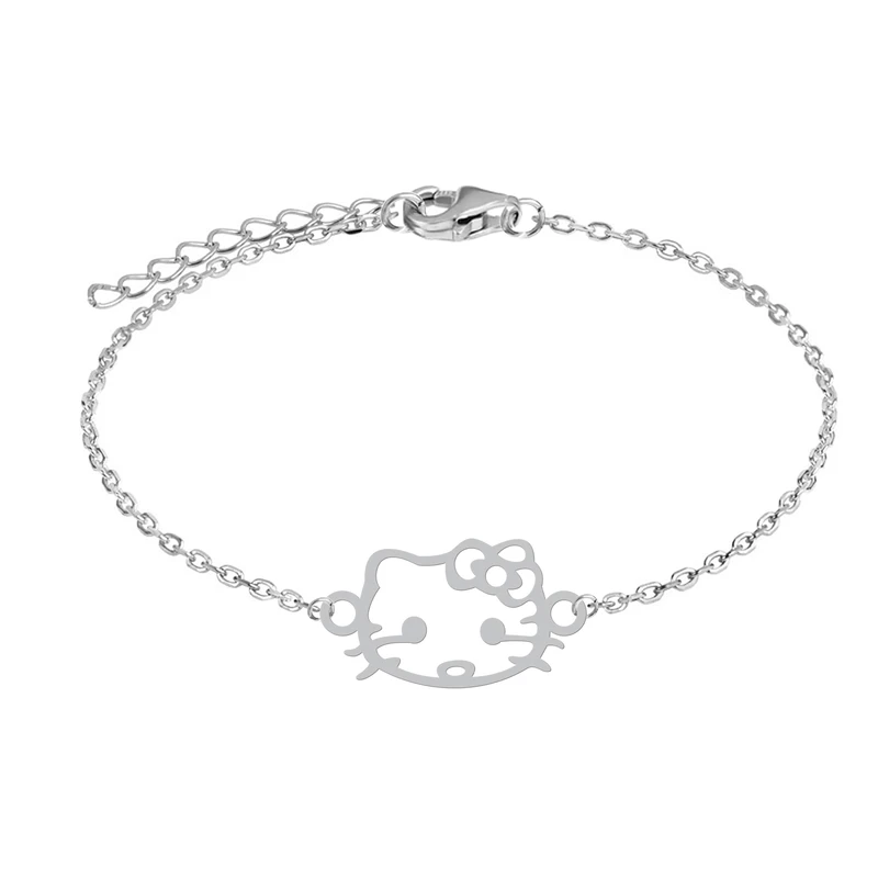 دستبند زنجیری زنانه هایکا طرح کیتی کد zd.h 442