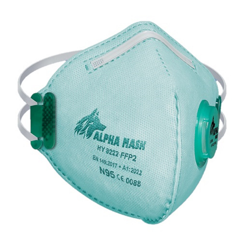 ماسک تنفسی آلفا ماسک مدل فیلتر دار کد N95 بسته 12 عددی