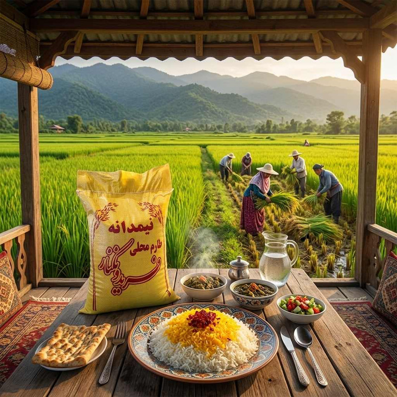 برنج نیم دانه طارم محلی فریدونکنار - 10 کیلوگرم