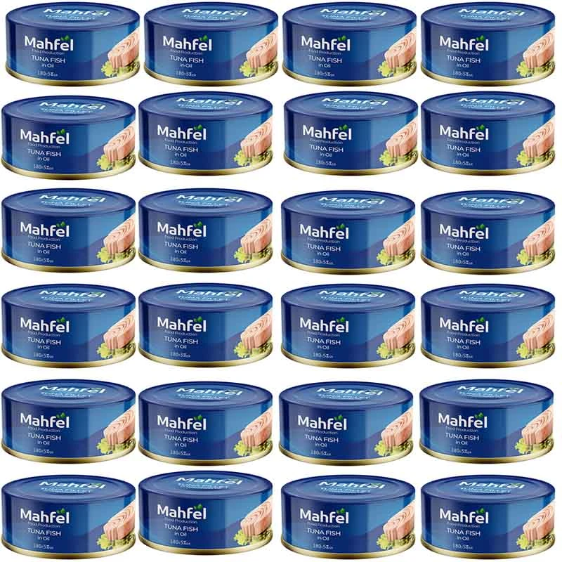 کنسرو ماهی گیدر و هوور در روغن محفل - 180 گرم بسته 24 عددی