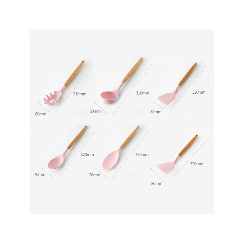 قاشق مدل دسته بامبو سیلیکونی