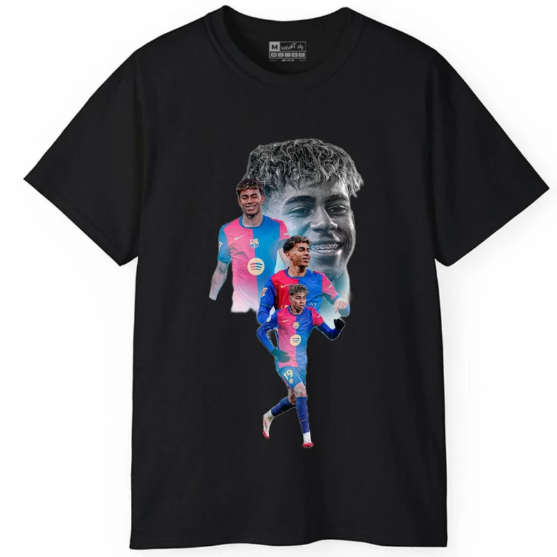 تی‌شرت آستین کوتاه مردانه پاد آفرین مدل فوتبالی لامین یامال کد 1048