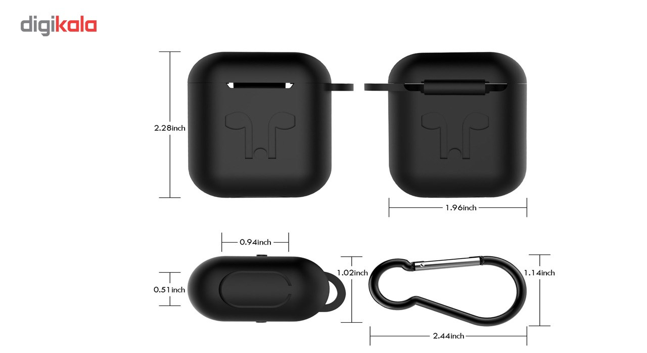 کاور محافظ سیلیکونی به همراه یک بند نگهدارنده مناسب برای کیس Apple AirPods