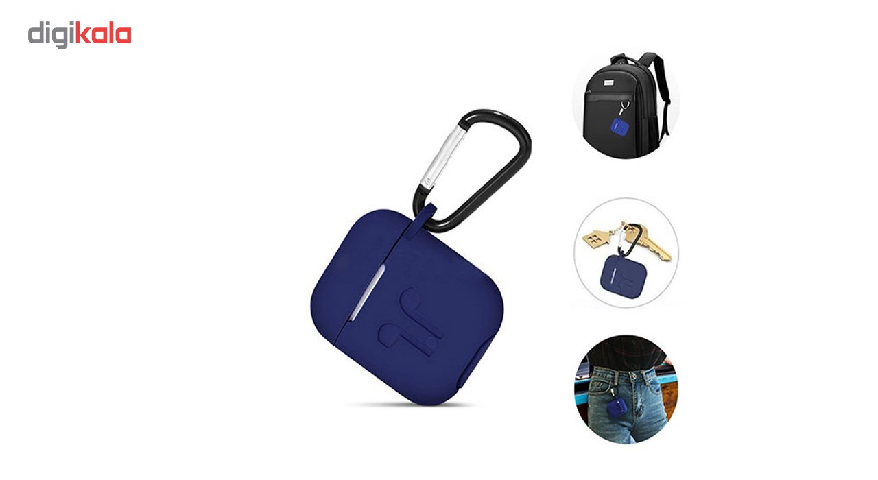 کاور محافظ سیلیکونی به همراه یک بند نگهدارنده مناسب برای کیس Apple AirPods