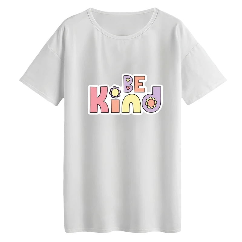 تی‌شرت لانگ آستین کوتاه زنانه مدل تکست فانتزی کد02