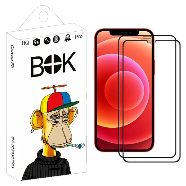 محافظ صفحه نمایش  بوک مدل +HD مناسب برای گوشی موبایل اپل Iphone 12/12Pro بسته دو عددی
