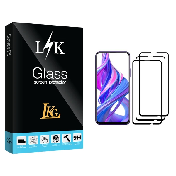 محافظ صفحه نمایش ال کا جی مدل LK Glass مناسب برای گوشی موبایل آنر 9X Pro بسته سه عددی