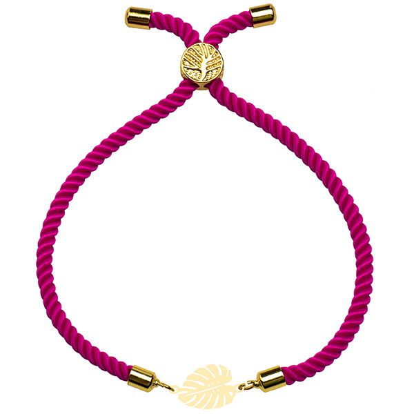 دستبند طلا 18 عیار دخترانه کرابو طرح برگ انجیر مدل Krd1674