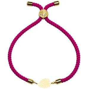 دستبند طلا 18 عیار دخترانه کرابو طرح برگ انجیر مدل Krd1674