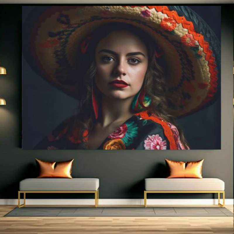 تابلو بوم طرح مخمل چهره کد BK23234