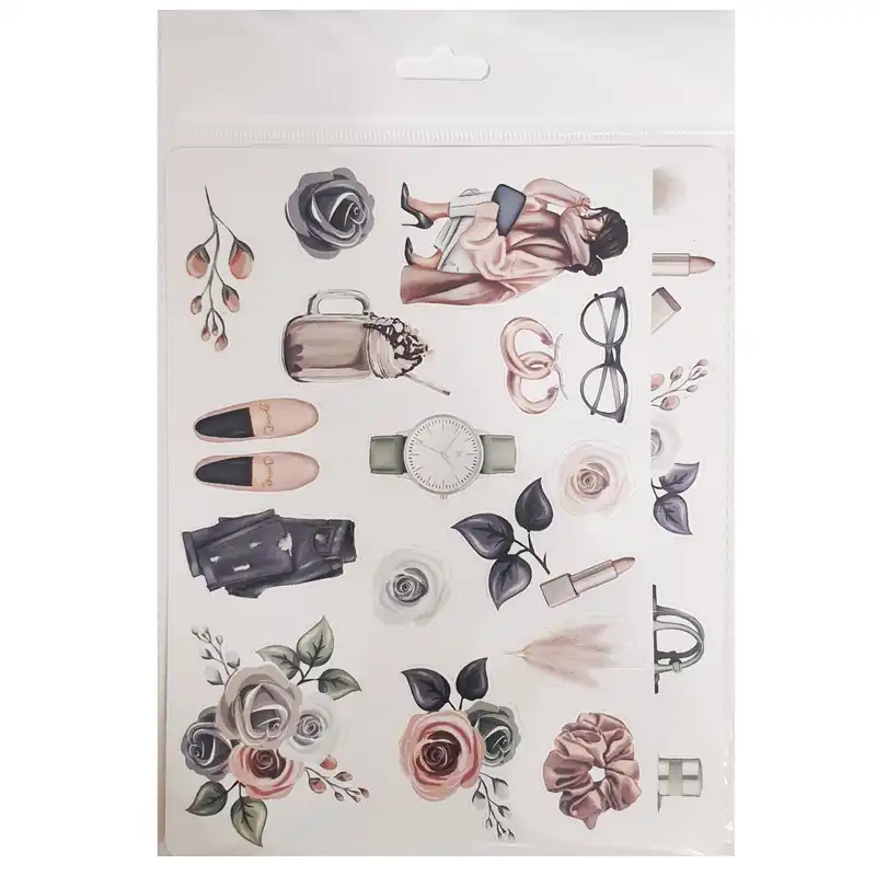 برچسب مدل GLOW GIRL طرح اسکرپ بوک و بولت ژورنال بسته 2 عددی