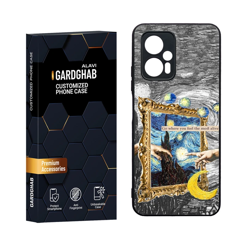 کاور گارد قاب مدل دورژله ای پشت گلس هنری مناسب برای گوشی موبایل شیائومی Poco X4 GT / Redmi Note 11t Pro 5G