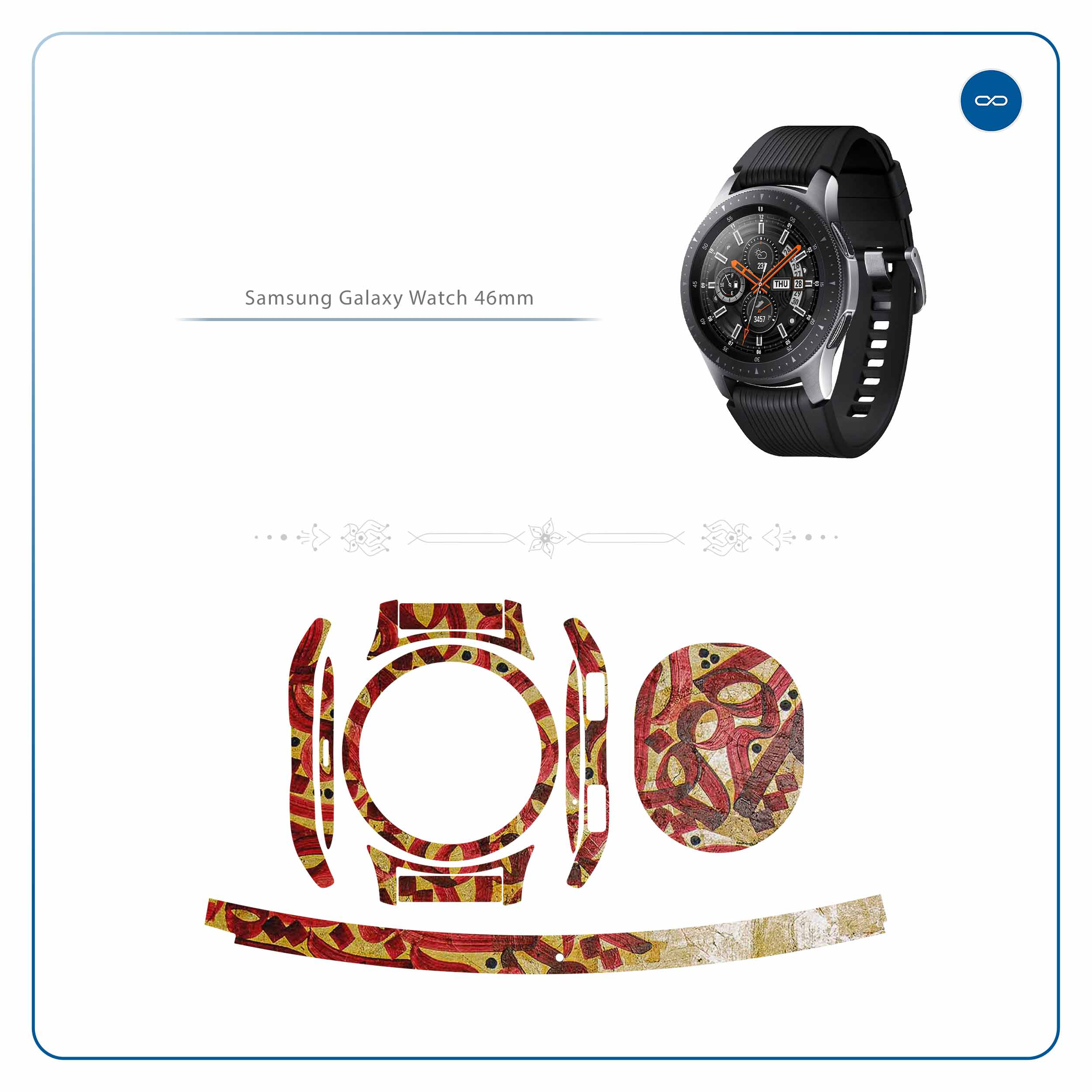 برچسب ماهوت طرح Nastaliq-6 مناسب برای ساعت هوشمند سامسونگ Galaxy Watch 46mm