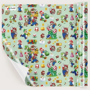 کاغذ کادو صدفی طرح سوپرماریو سایز 100*70 سانتی متر بسته 2 عددی