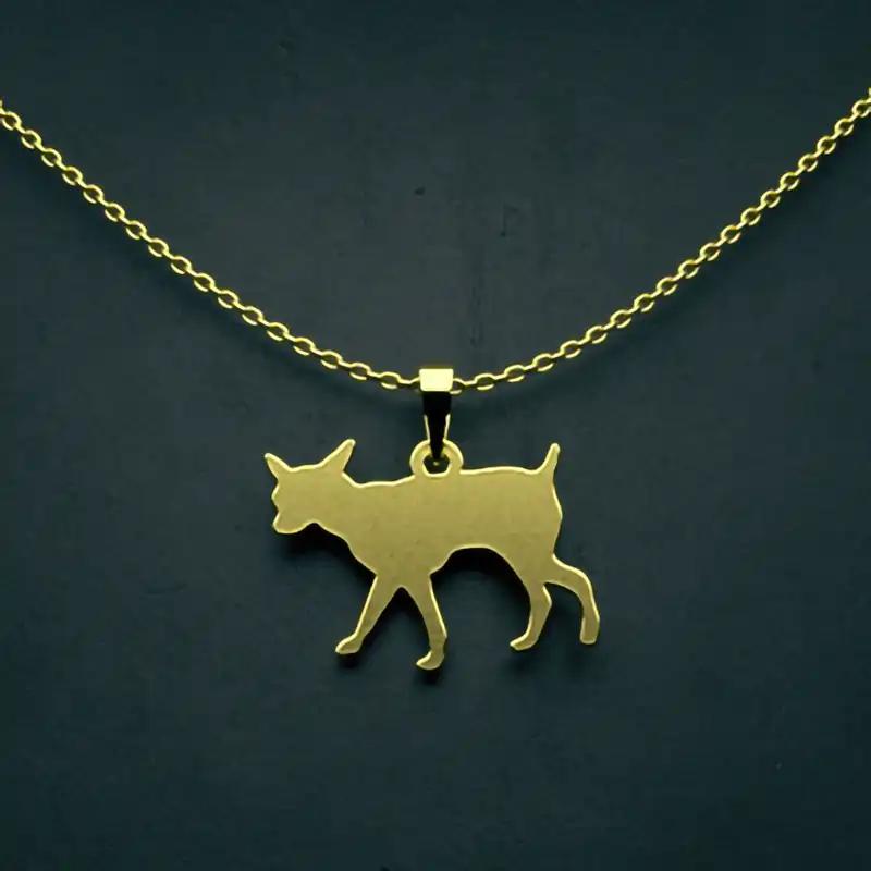 گردنبند طلا 18 عیار زنانه مدوپد مدل سگ کد J3-1-1290