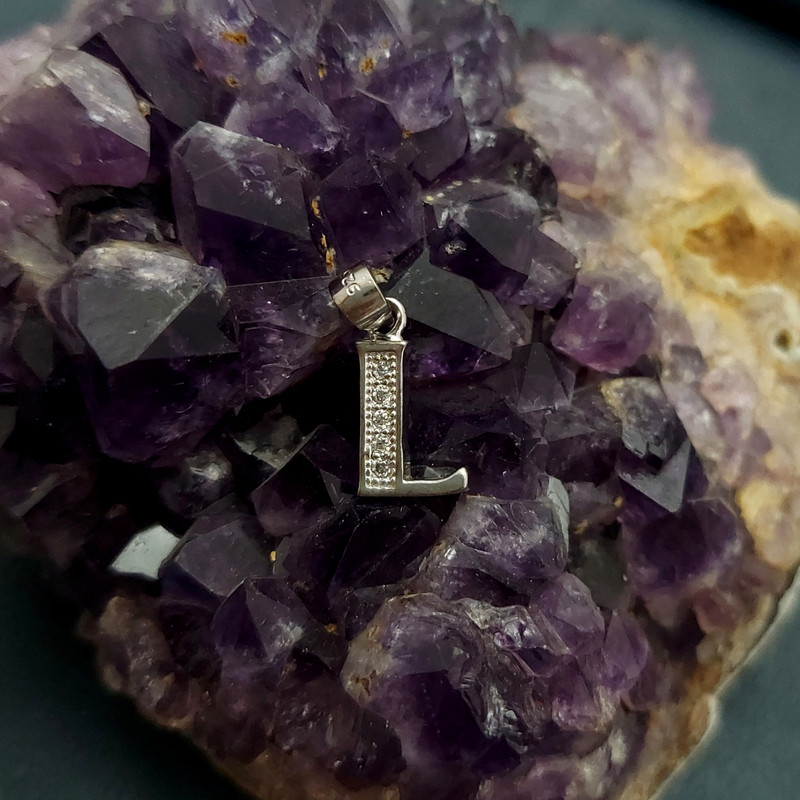 آویز گردنبند نقره زنانه مدل حروف انگلیسی L