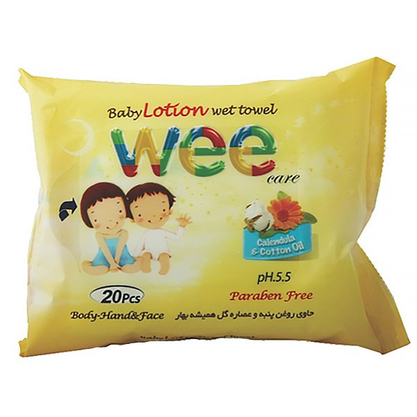 دستمال مرطوب وی مخصوص کودک لوسیون‌ دار - بسته 20 عددی
