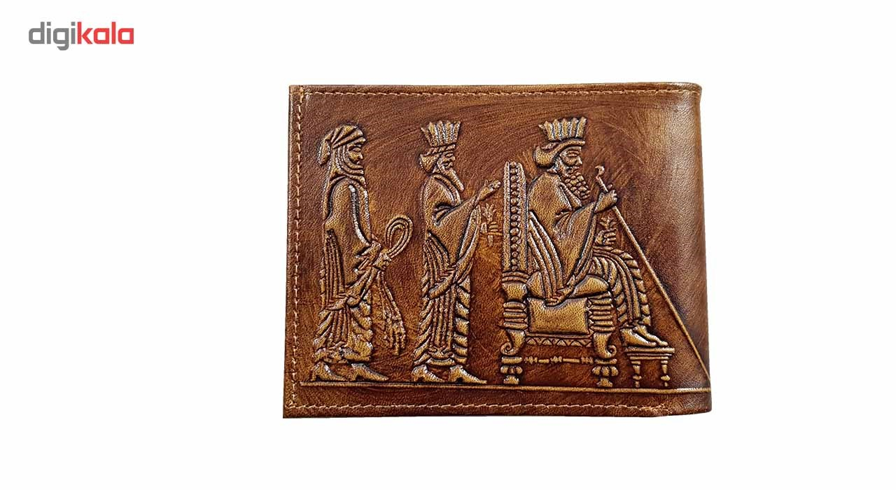 کیف پول چرم نگار طرح هخامنشی مدل CN-205008