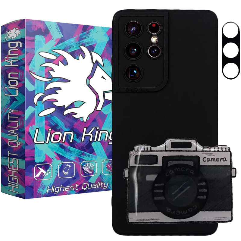  کاور لاین کینگ مدل Dorbin مناسب برای گوشی موبایل سامسونگ Galaxy S21 Ultra به همراه پایه نگهدارنده و محافظ لنز